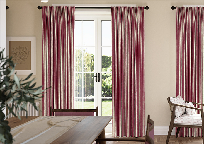 Vintage Stripe, Bowler Red - Made to Measure Curtains - Image 3